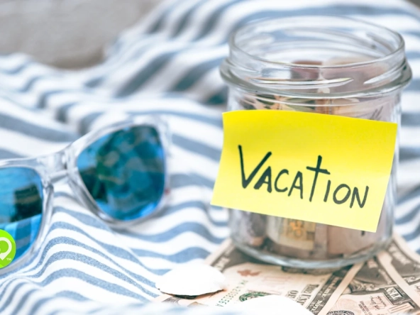 Vacation money jar, saving for a vacation on a budget