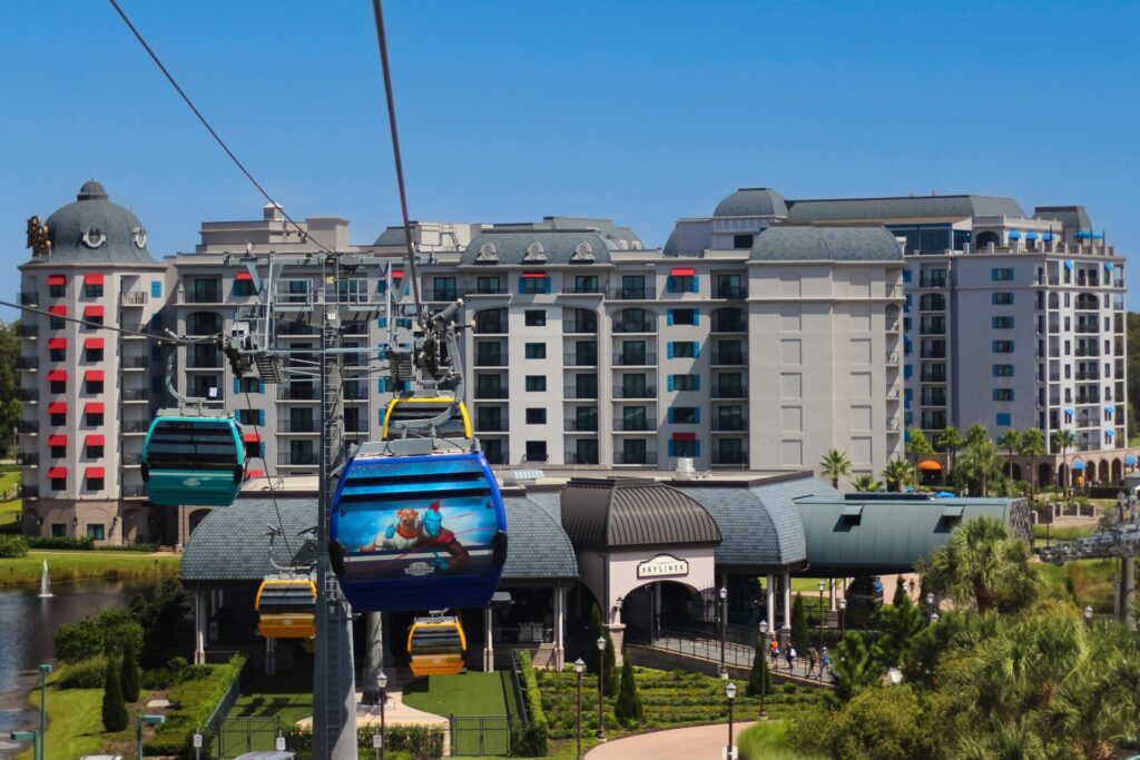 Skyliner gondola at Disney’s Riviera Resort, linking two of the best theme parks in the world