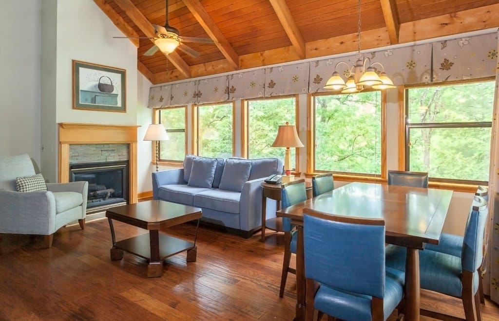 Two-bedroom townhome living and dining area at Laurel Crest, a Hilton Vacation Club