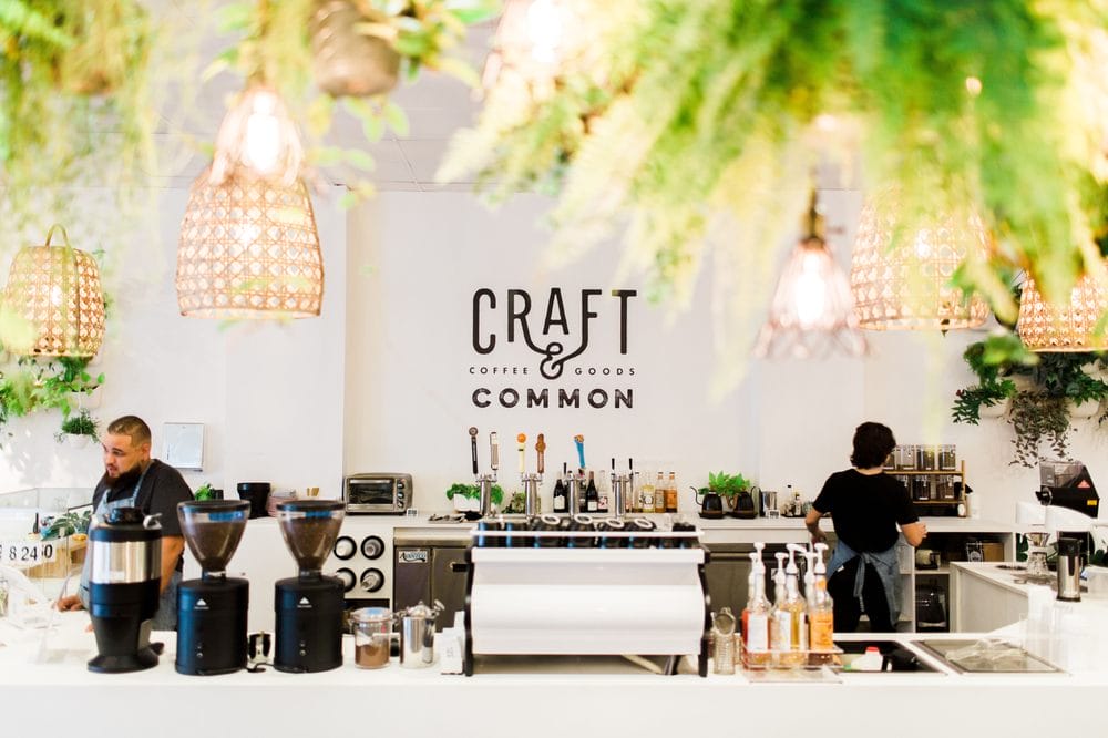 Counter at Craft & Common, one of the best coffee shops in Orlando