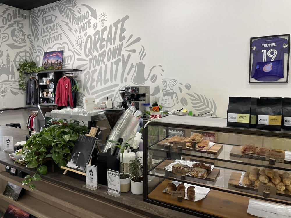 Order counter at Qreate Coffee + Studio in Orlando