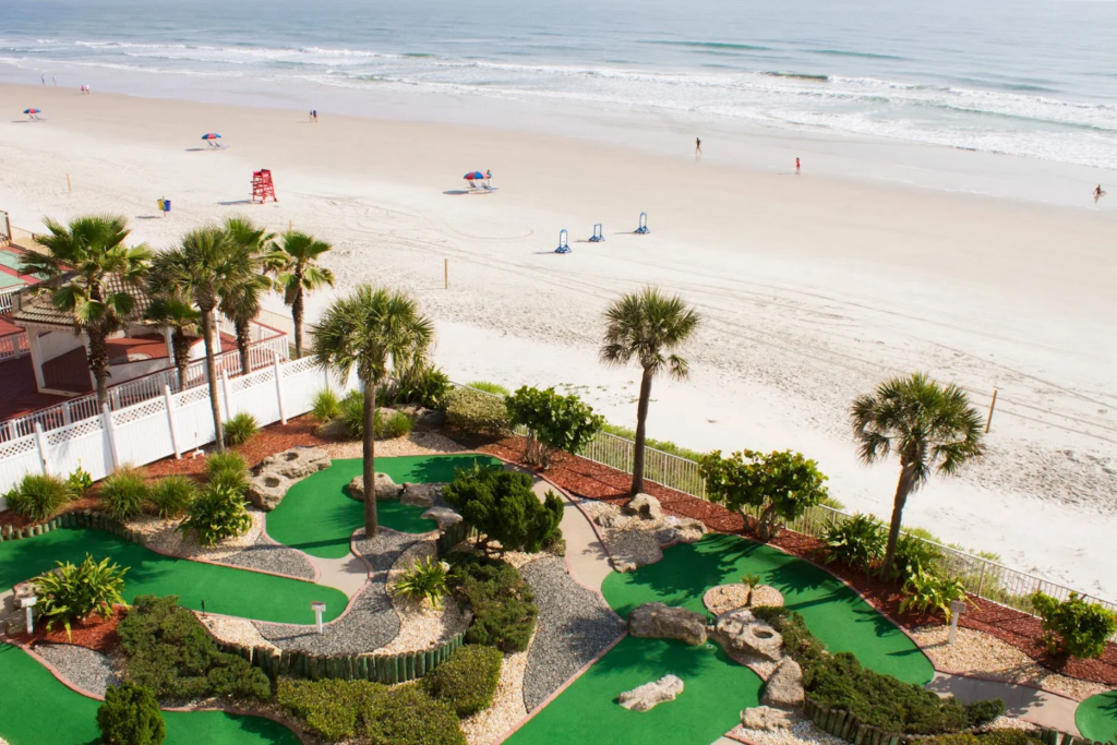 Mini-golf course by the ocean at Grand Seas Resort