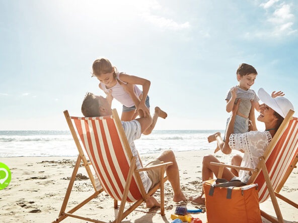 Family Enjoying Beach Vacation