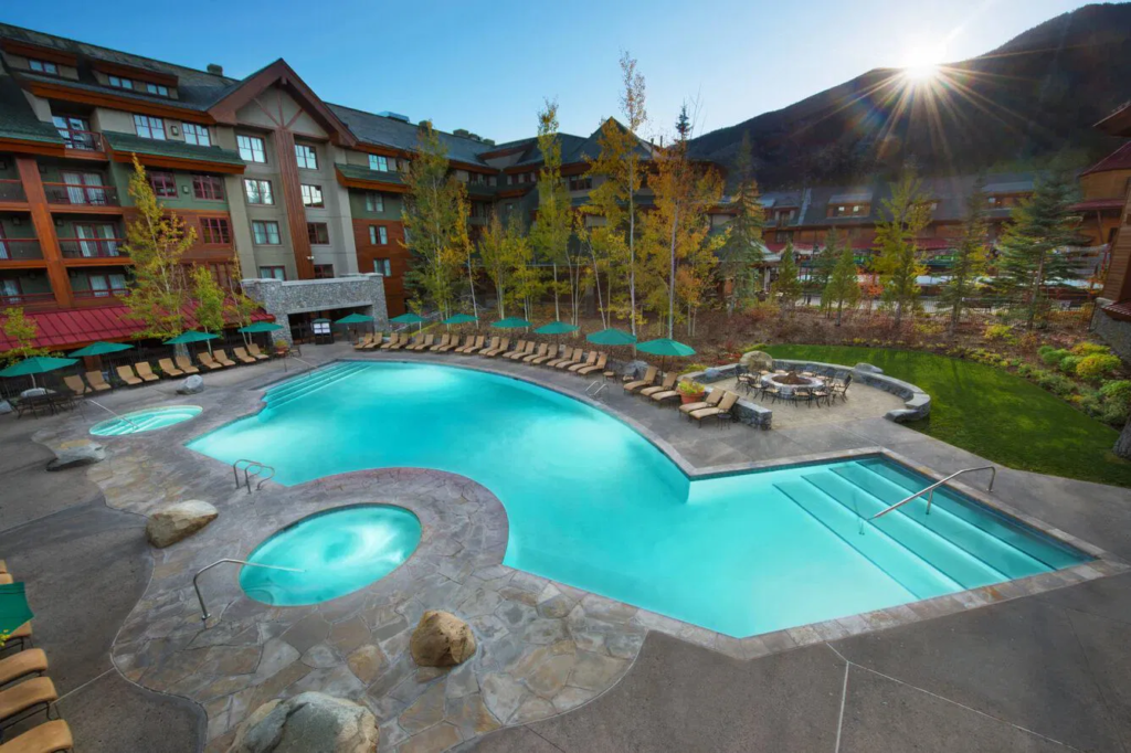 Outdoor pool at Marriott's Grand Residence Club, Lake Tahoe in South Lake Tahoe, California