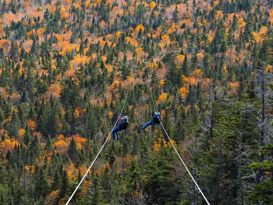 Best Places to Go for Fall- Stowe Ziplining