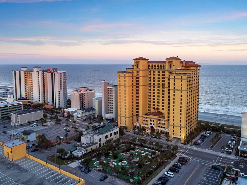 High-angle oceanfront view of Anderson Ocean Club. Is Hilton Grand Vacations Worth It?