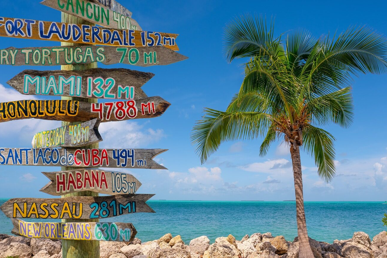 Mileage Signpost in Key West