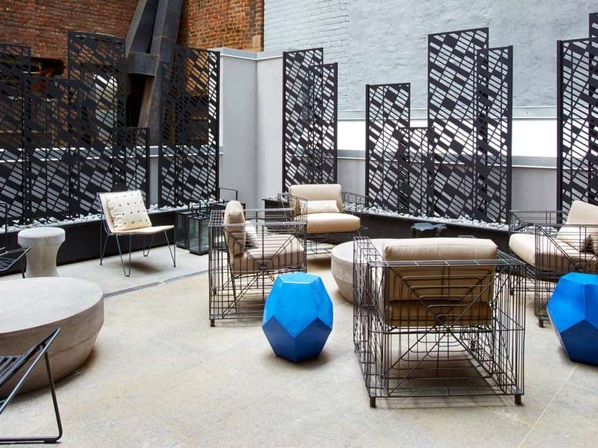 Outdoor terrace lounge at The Central at 5th, a Hilton Club, one of the timeshares New York City offers