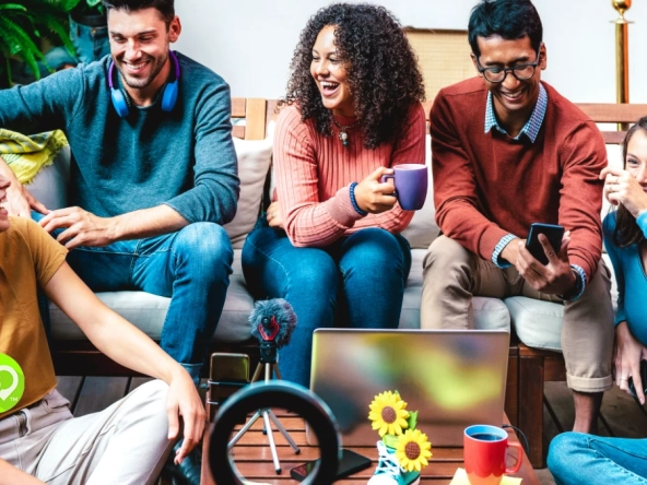 Young adults hanging out