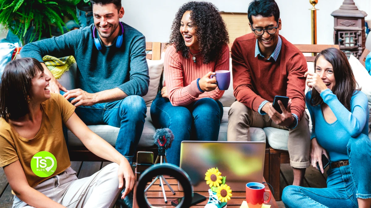 Young adults hanging out
