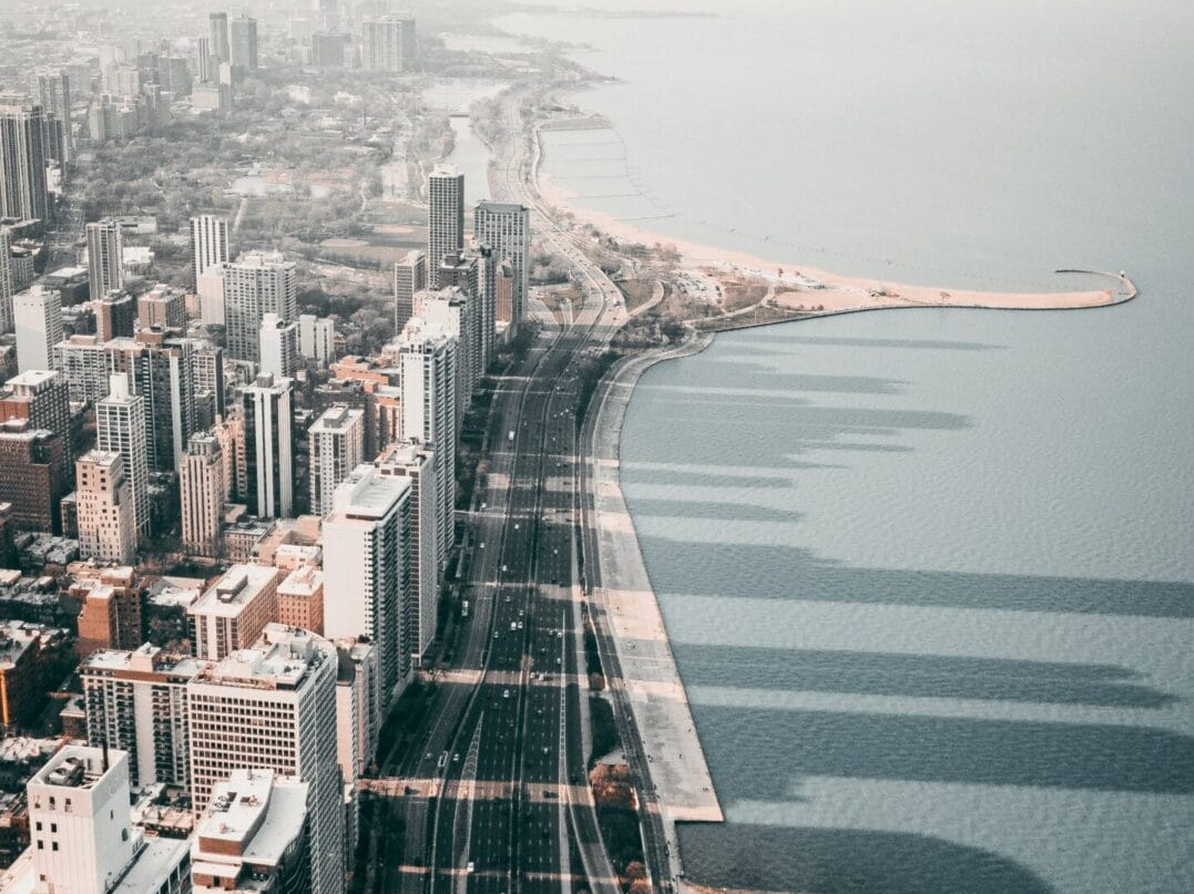 winter overview of chicago